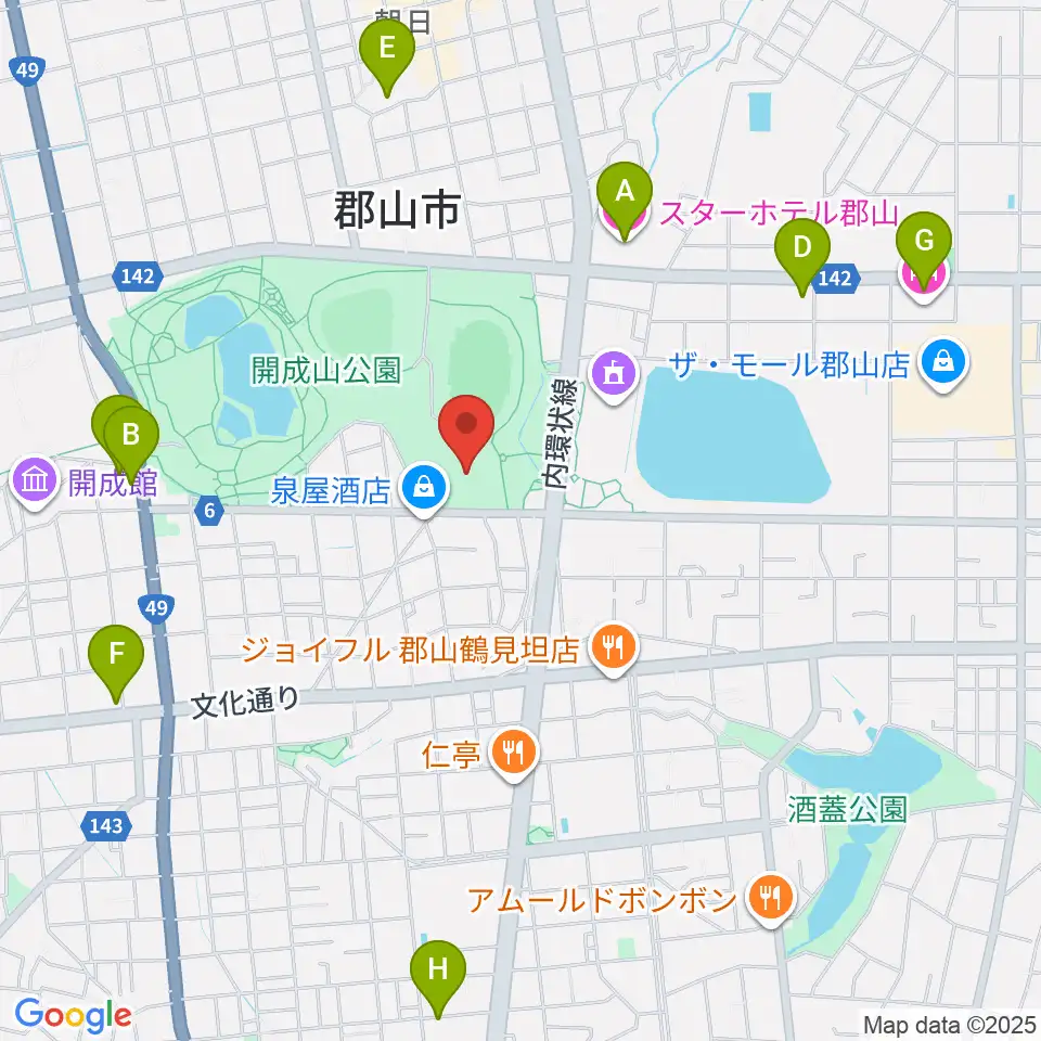 郡山しんきん開成山プール周辺のホテル一覧地図