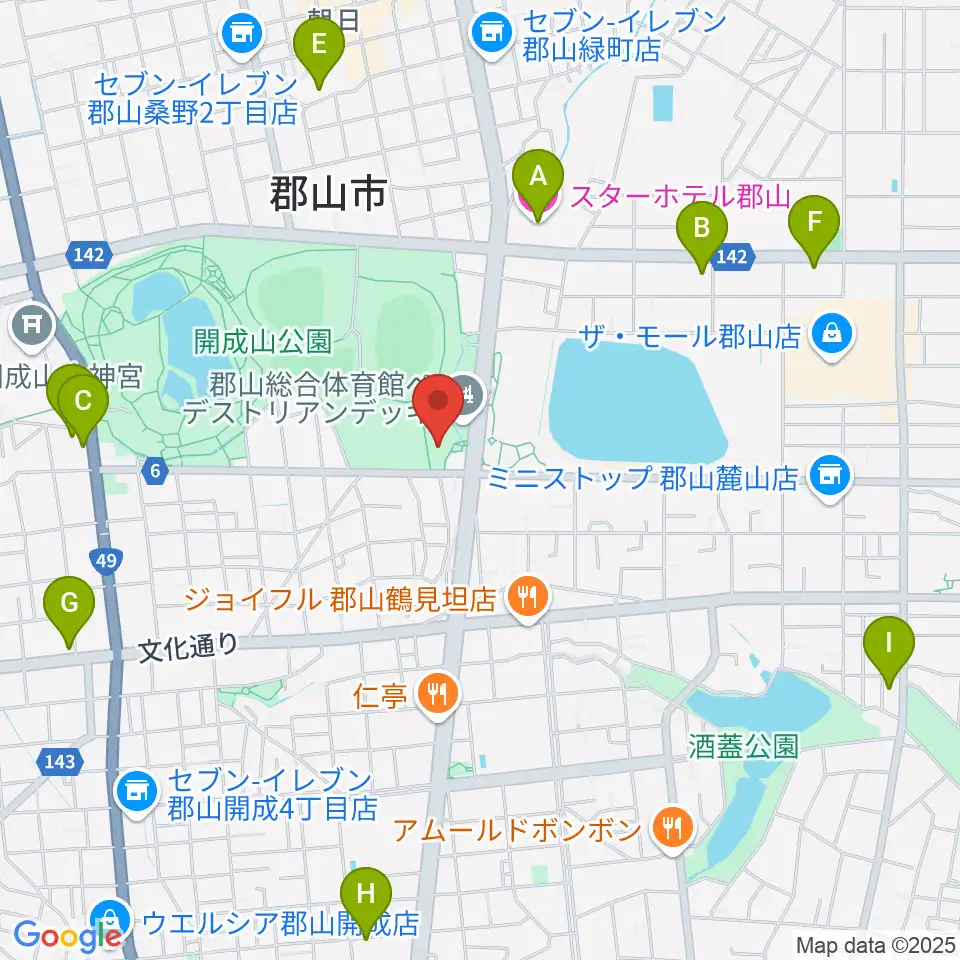 ミューカルがくと館周辺のホテル一覧地図