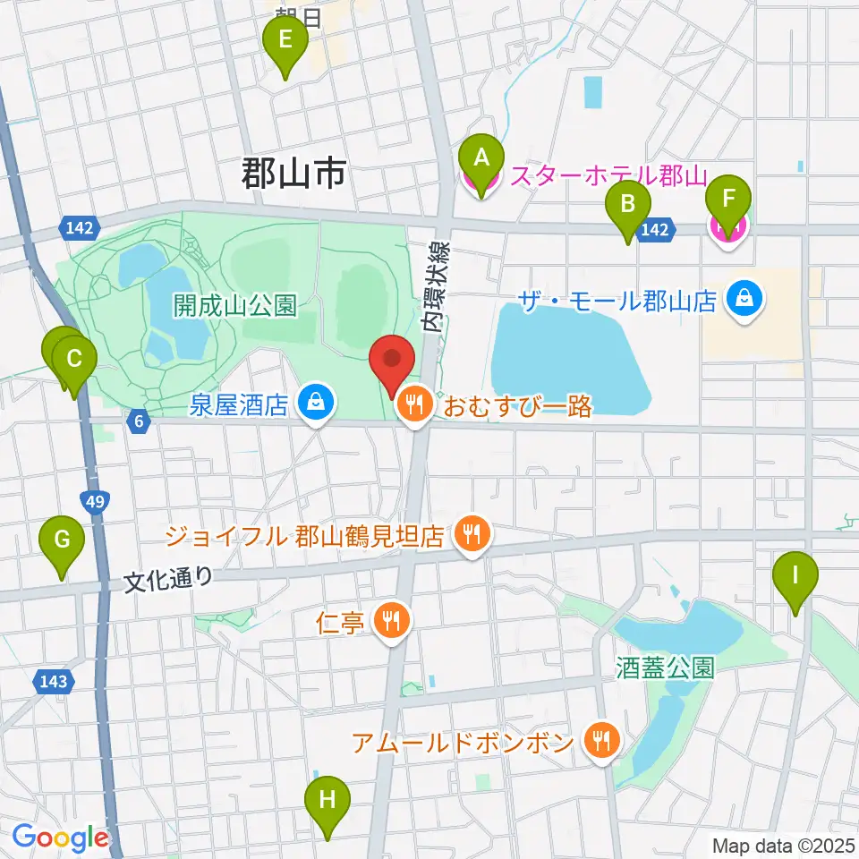 ミューカルがくと館周辺のホテル一覧地図