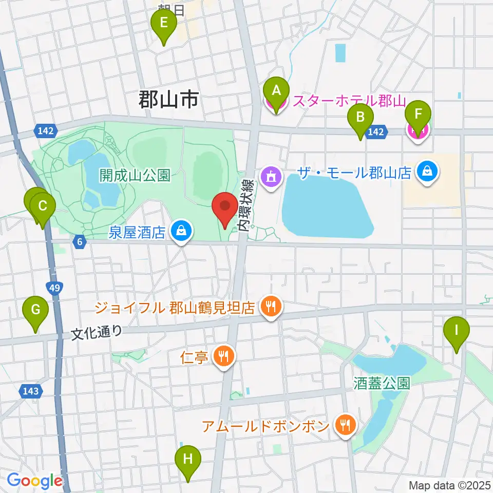 ミューカルがくと館周辺のホテル一覧地図