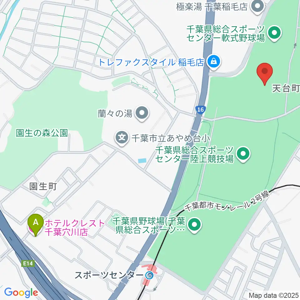 千葉県総合スポーツセンター第2陸上競技場周辺のホテル一覧地図