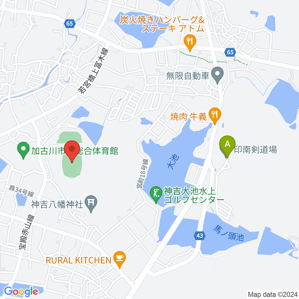 加古川運動公園陸上競技場周辺のホテル一覧地図