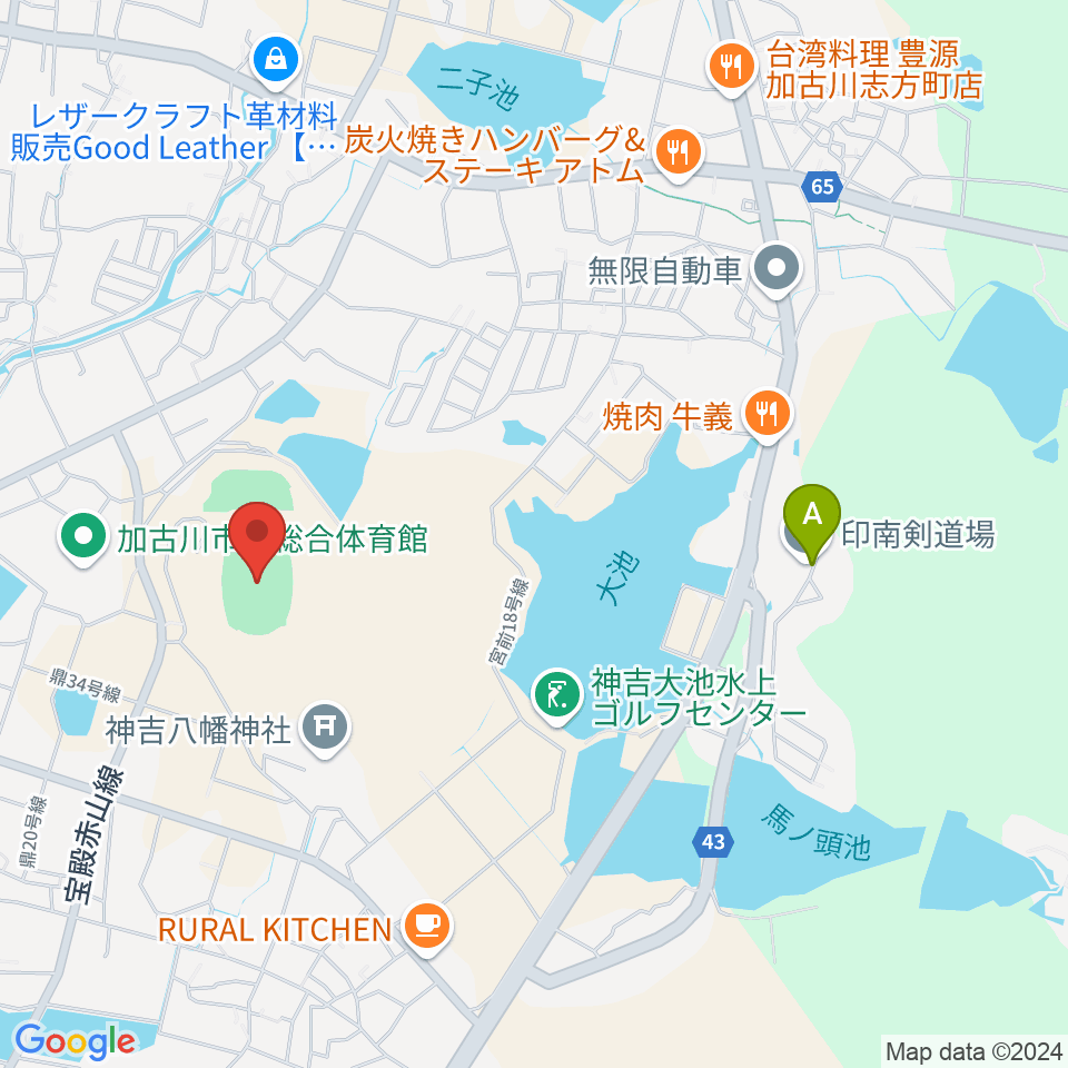 加古川運動公園陸上競技場周辺のホテル一覧地図