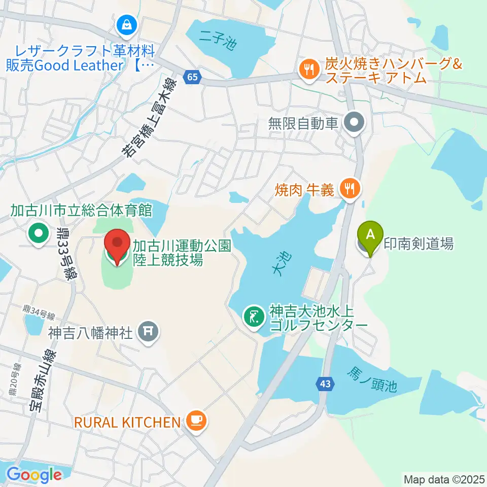 SHOWAグループ陸上競技場周辺のホテル一覧地図