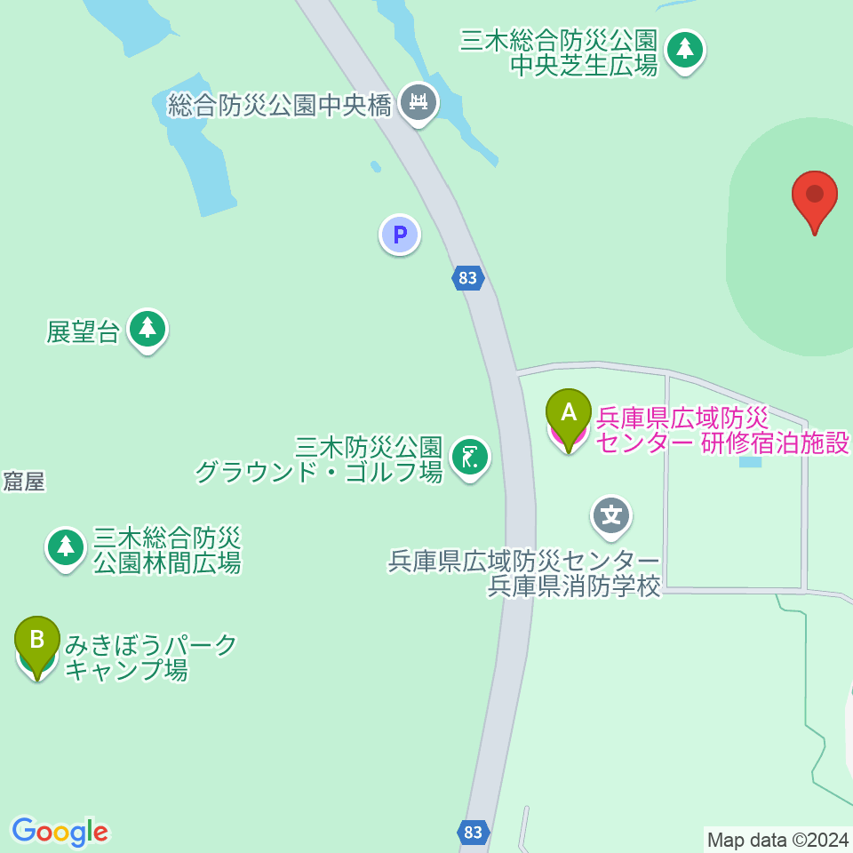 三木総合防災公園陸上競技場周辺のホテル一覧地図