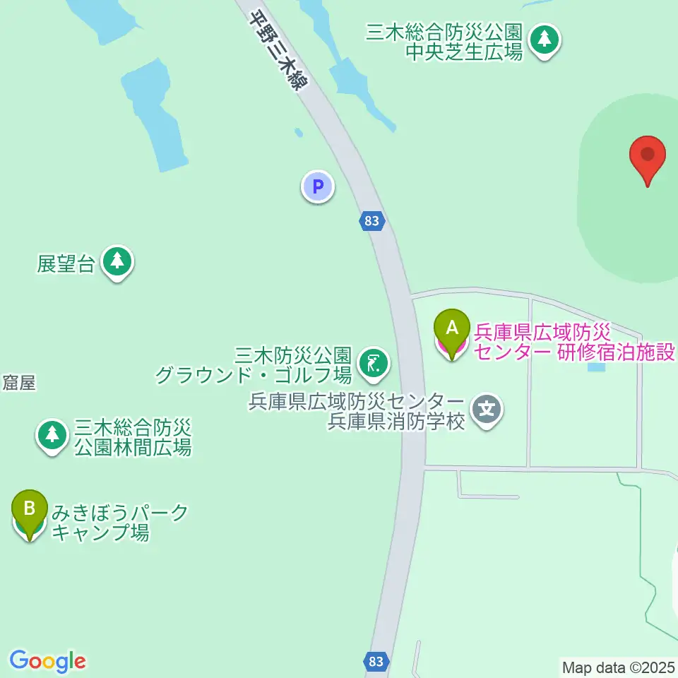 三木総合防災公園陸上競技場周辺のホテル一覧地図