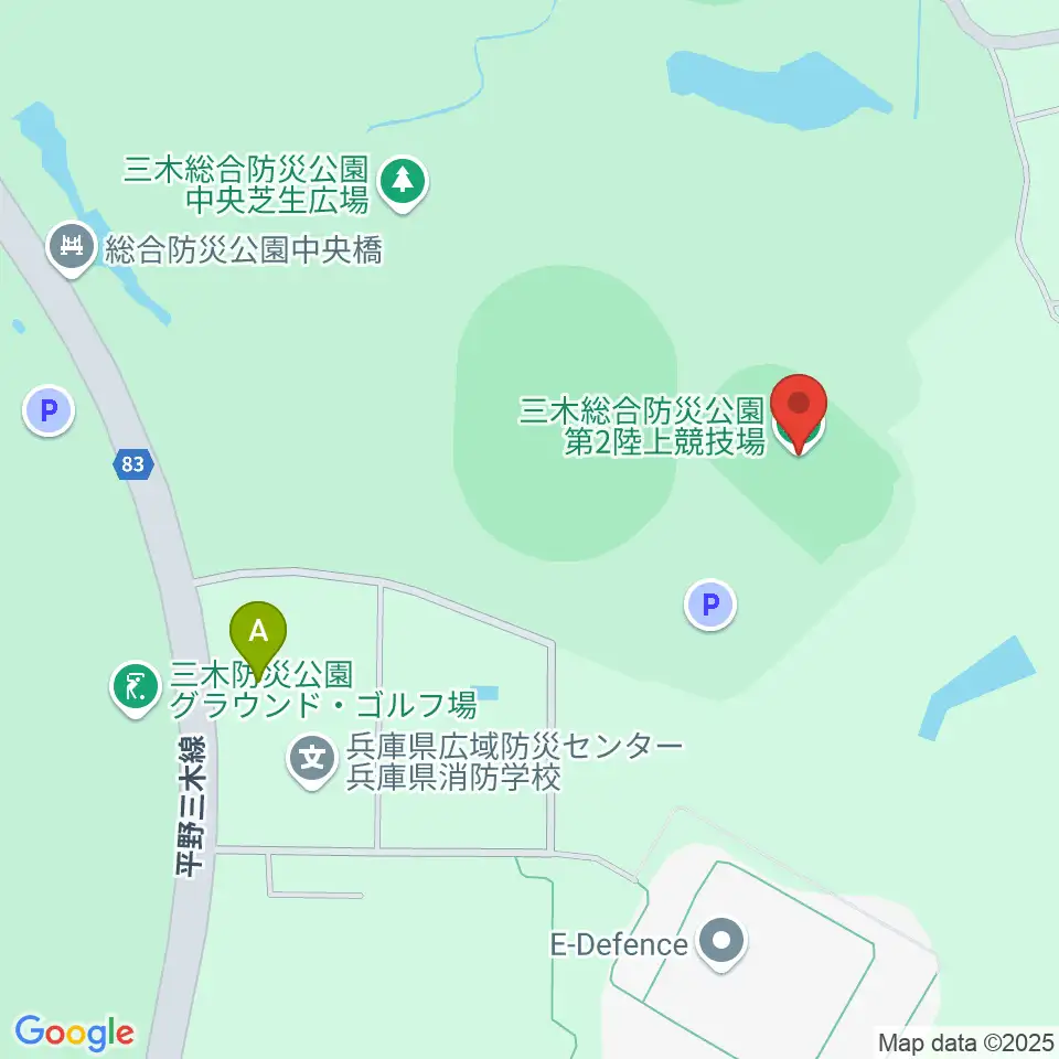 三木総合防災公園第2陸上競技場周辺のホテル一覧地図