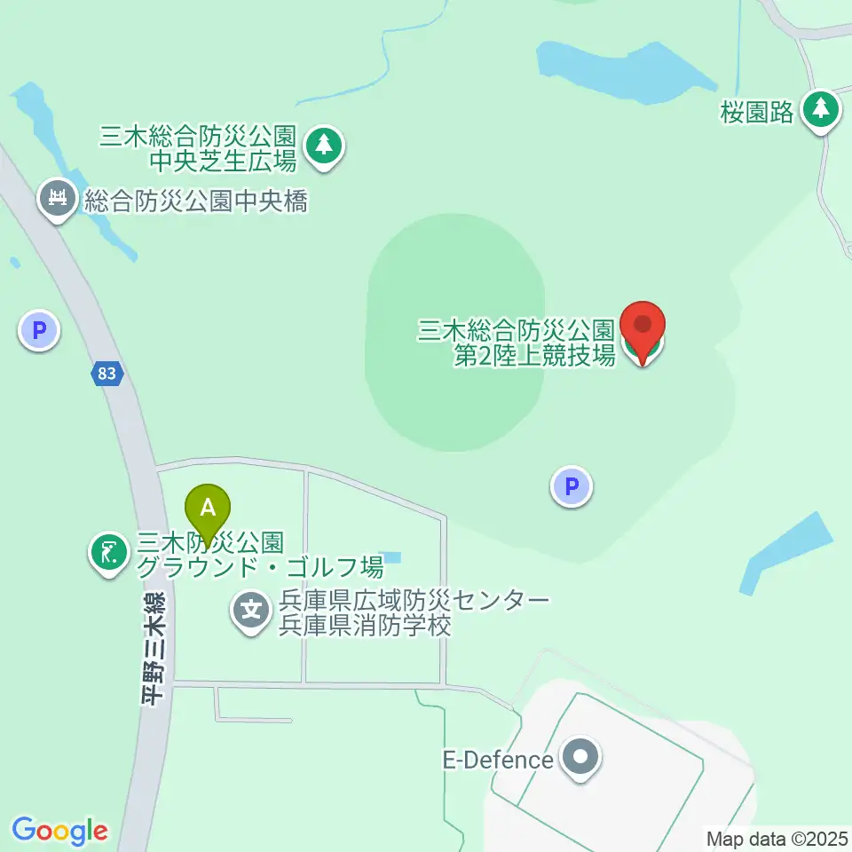 三木総合防災公園第2陸上競技場周辺のホテル一覧地図