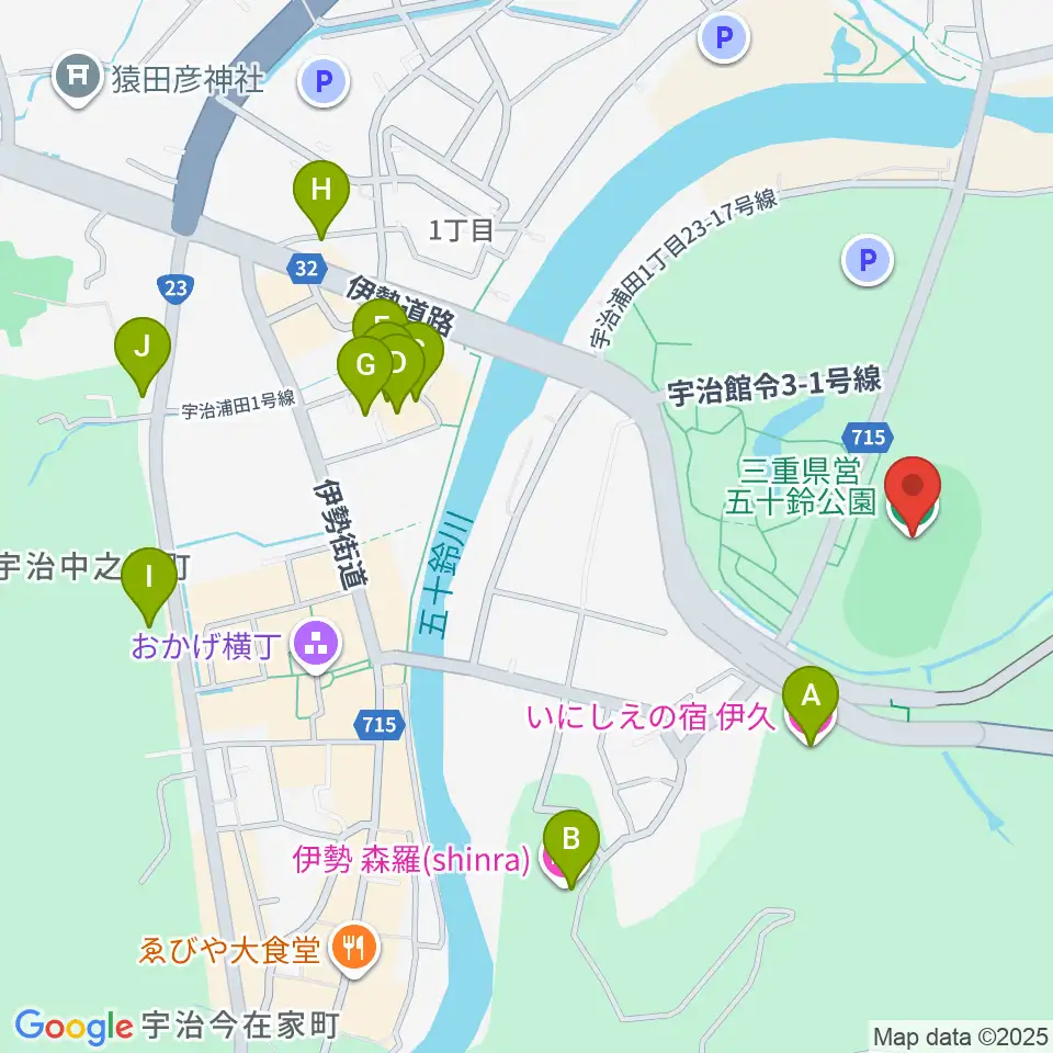 三重交通Gスポーツの杜伊勢第二陸上競技場周辺のホテル一覧地図