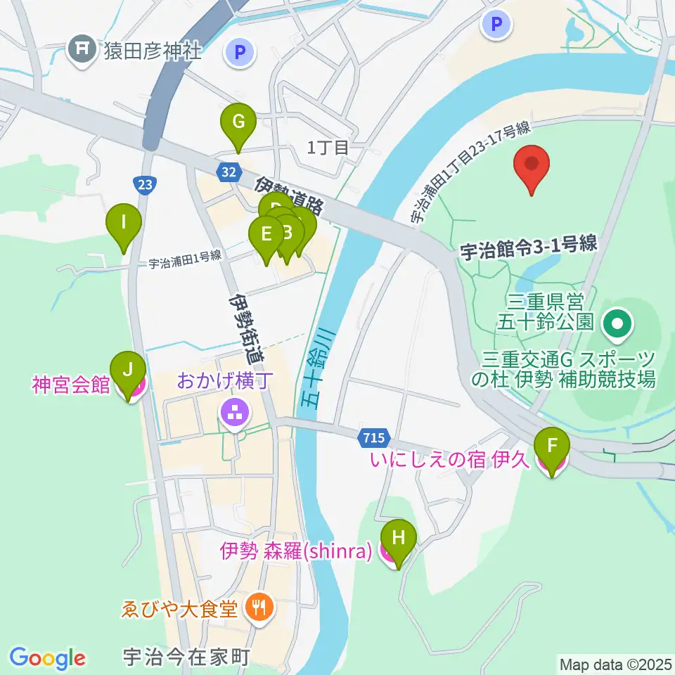 三重交通Gスポーツの杜伊勢体育館周辺のホテル一覧地図