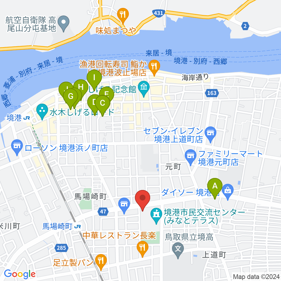 みなとテラス 境港市民交流センター周辺のホテル一覧地図