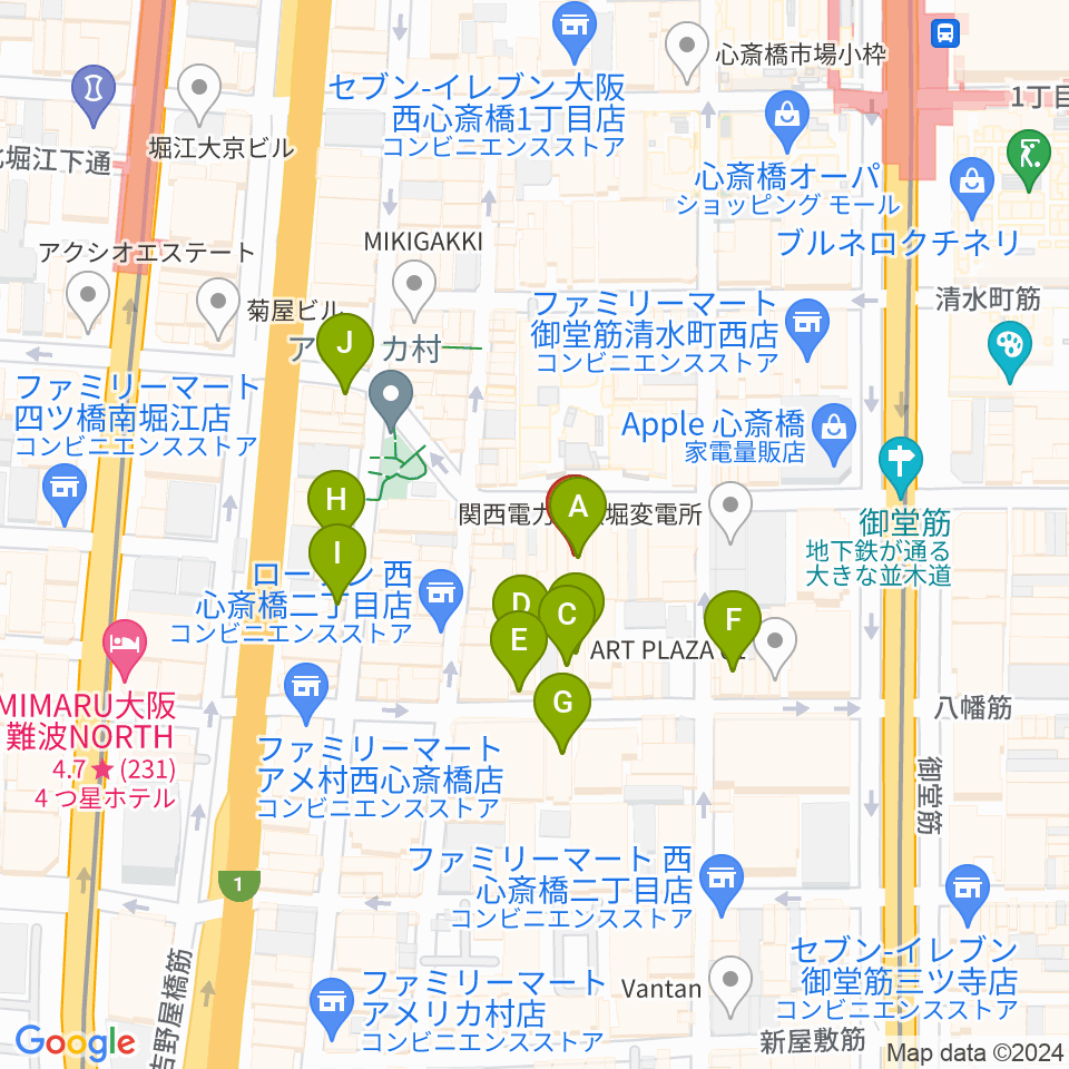 スタジオマックス アメ村店周辺のホテル一覧地図