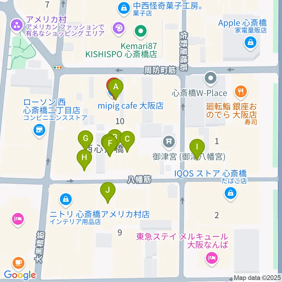 スタジオマックス アメ村店周辺のホテル一覧地図