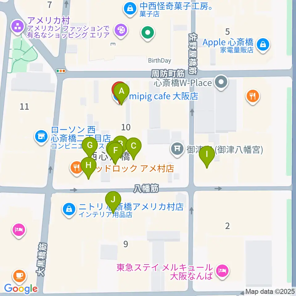 スタジオマックス アメ村店周辺のホテル一覧地図