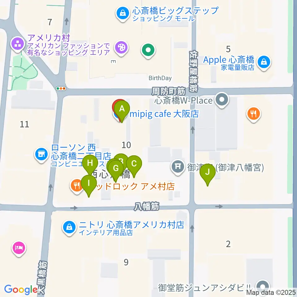 スタジオマックス アメ村店周辺のホテル一覧地図
