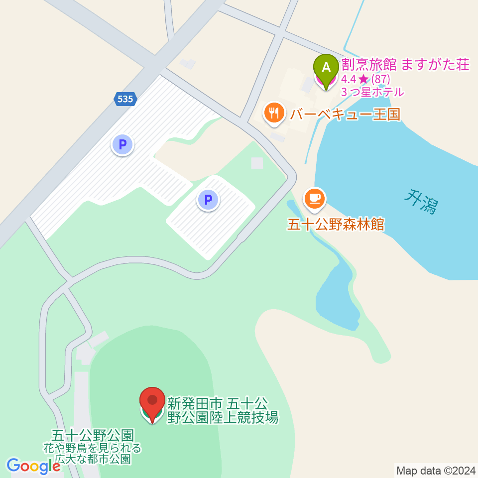 五十公野公園陸上競技場周辺のホテル一覧地図