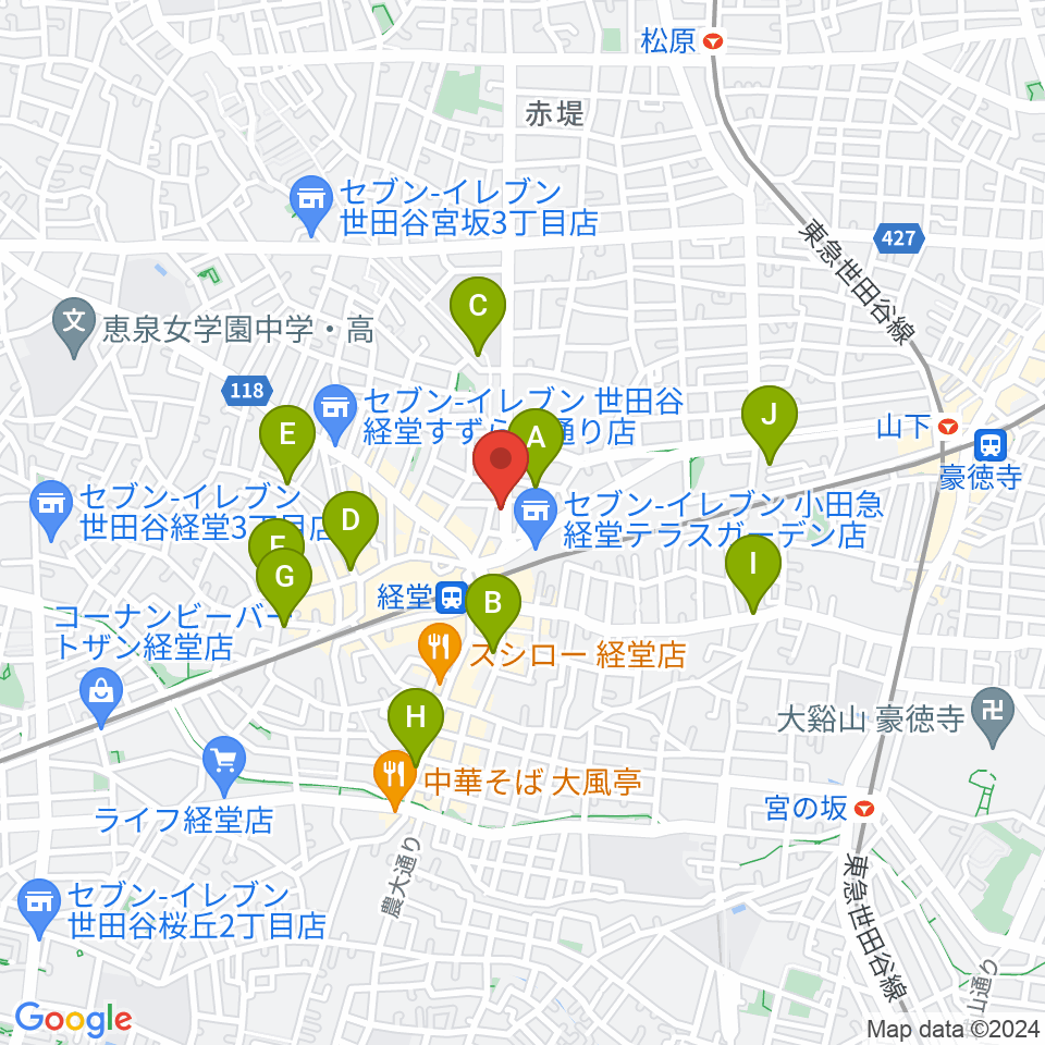 タッドポウルスタジオ経堂周辺のホテル一覧地図