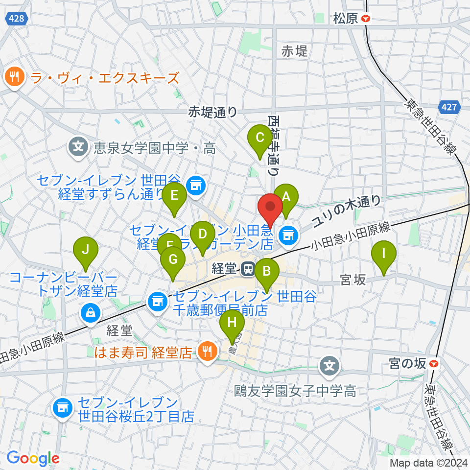 タッドポウルスタジオ経堂周辺のホテル一覧地図