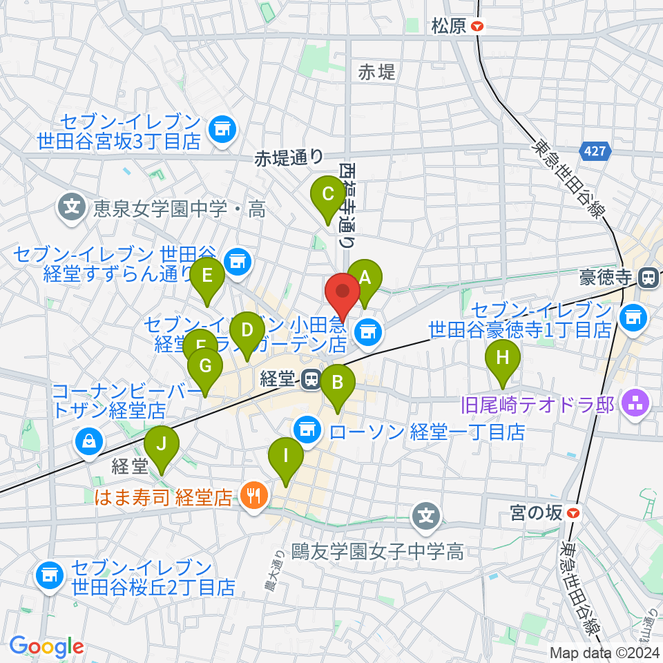 タッドポウルスタジオ経堂周辺のホテル一覧地図