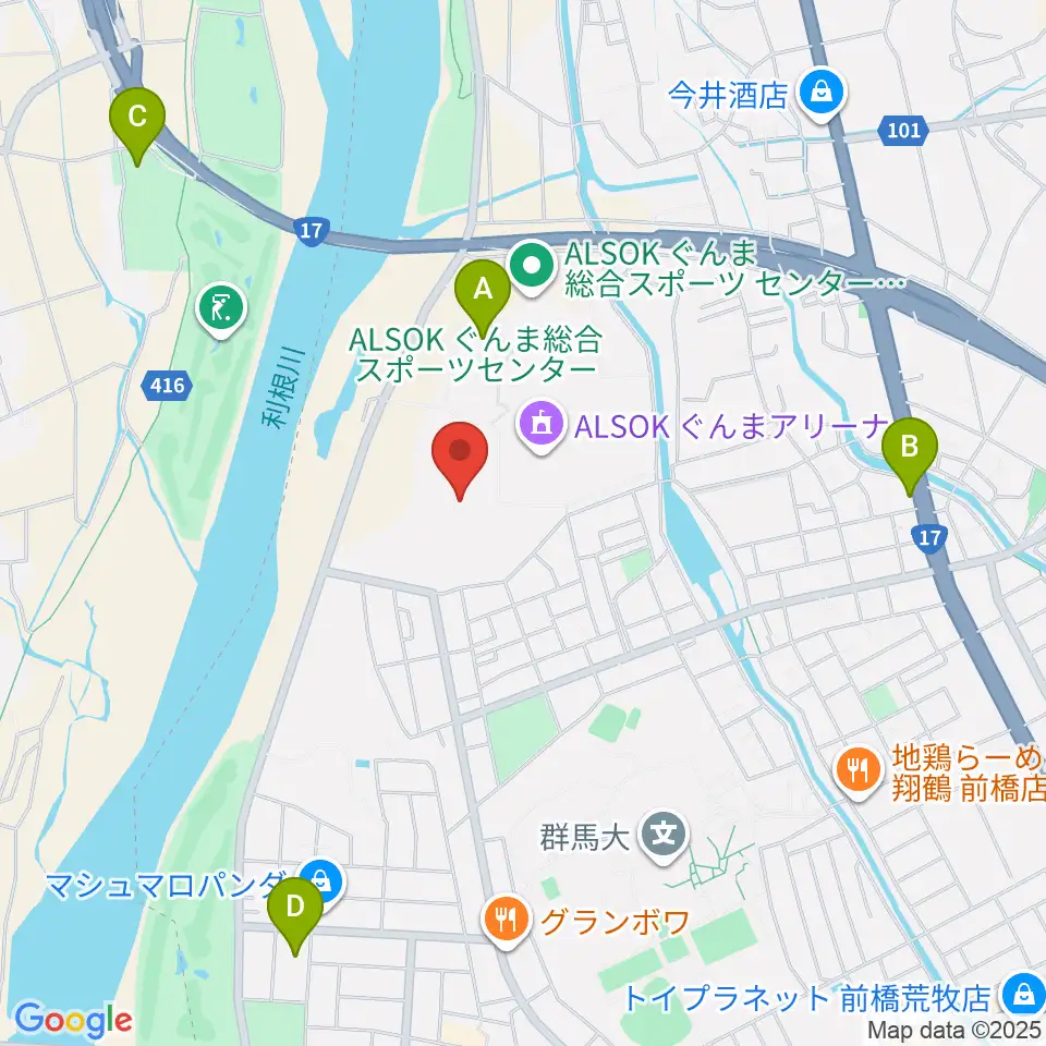 ALSOKぐんまサブアリーナ周辺のホテル一覧地図