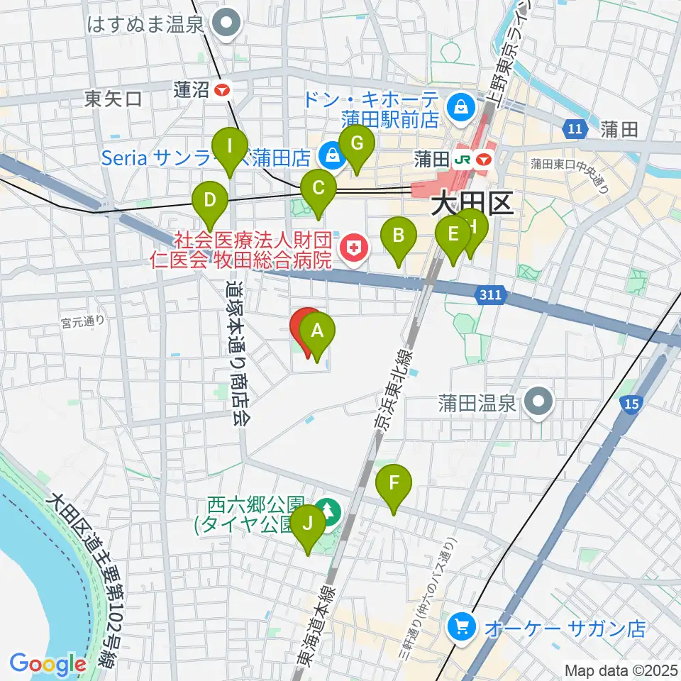 カムカム新蒲田周辺のホテル一覧地図