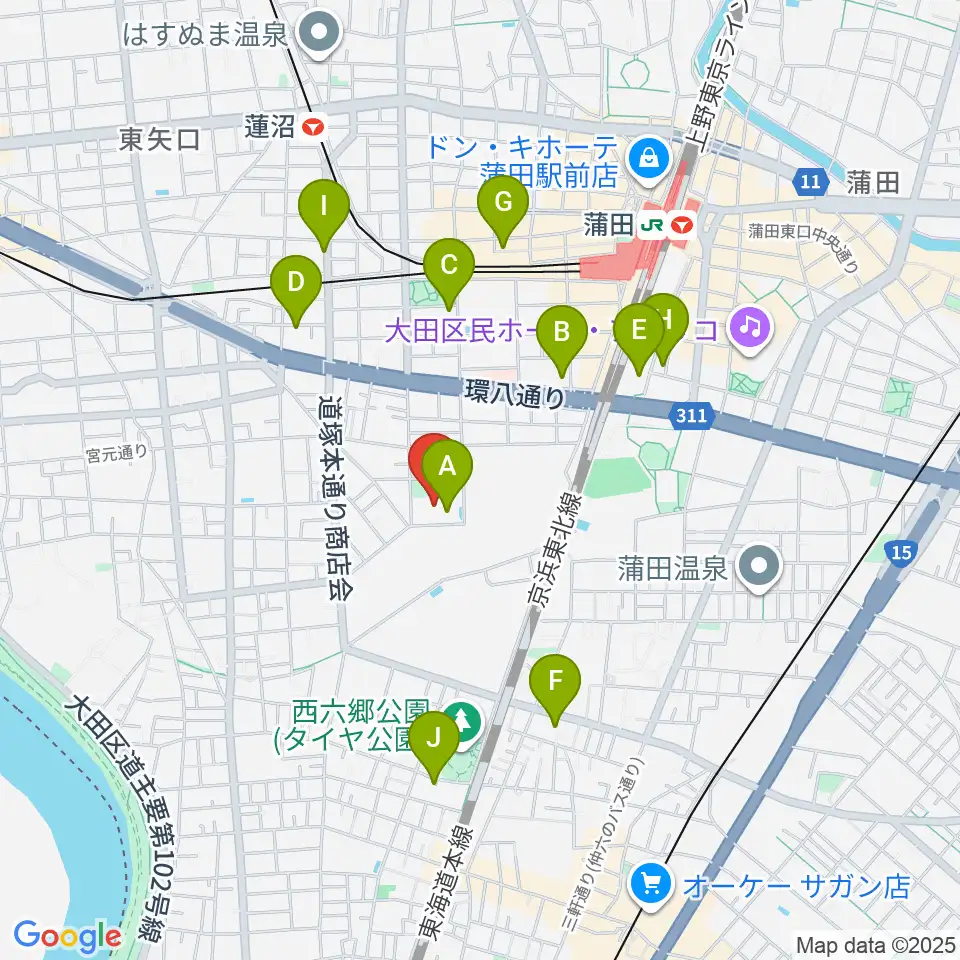 カムカム新蒲田周辺のホテル一覧地図