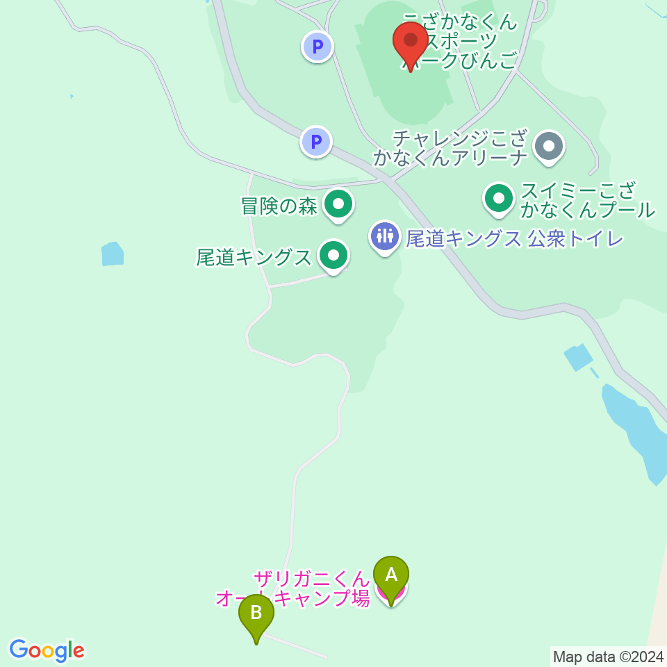 ダッシュこざかなくん陸上競技場周辺のホテル一覧地図