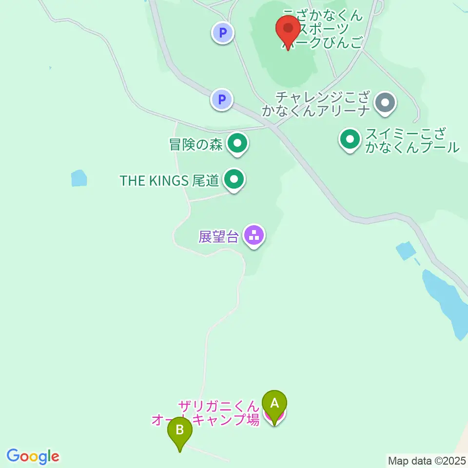 ダッシュこざかなくん陸上競技場周辺のホテル一覧地図
