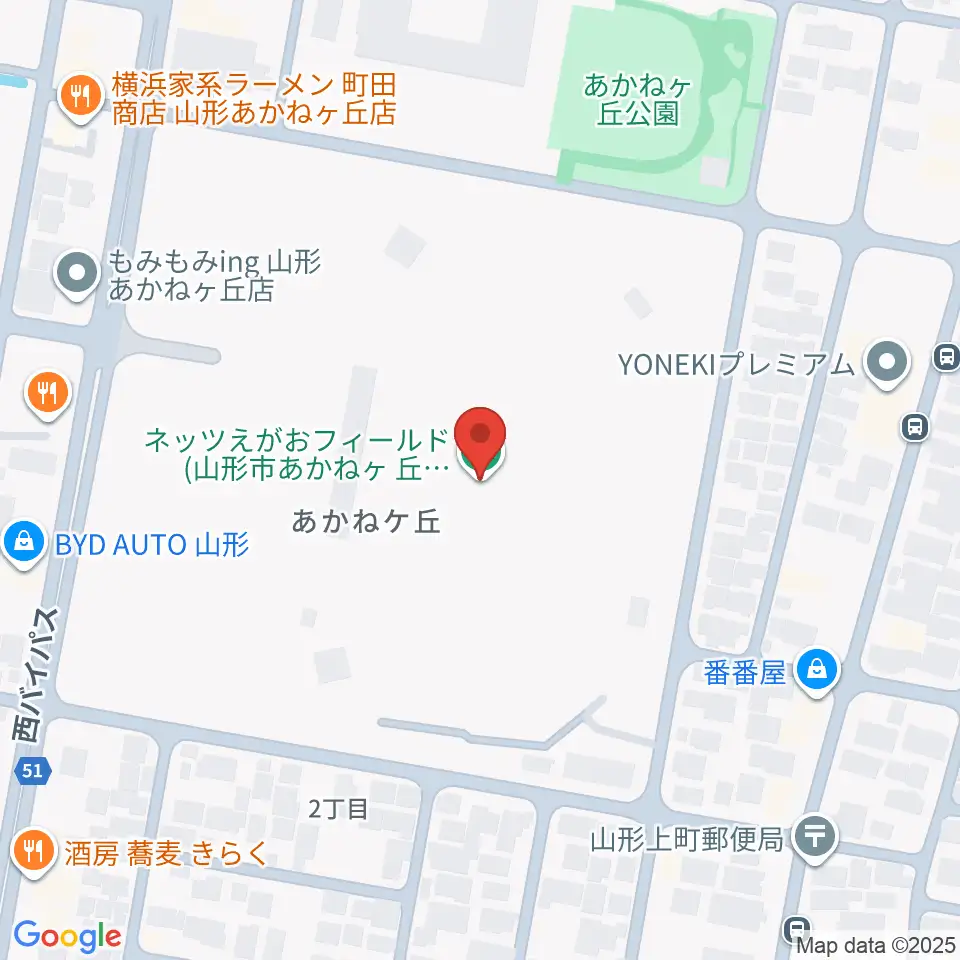 ネッツえがおフィールド周辺のホテル一覧地図