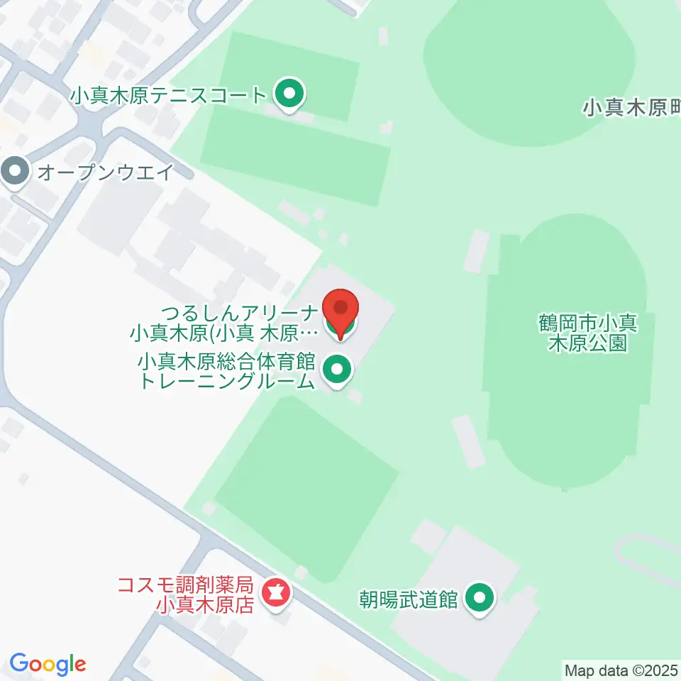 つるしんアリーナ小真木原周辺のホテル一覧地図