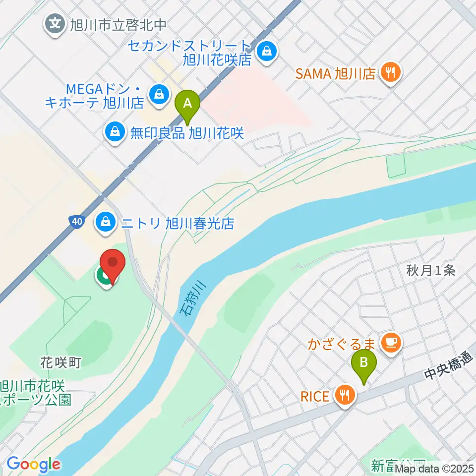 リクルートスタッフィング リック＆スー旭川体育館周辺のホテル一覧地図