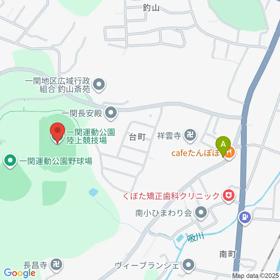 MUCCいちのせき陸上競技場周辺のホテル一覧地図