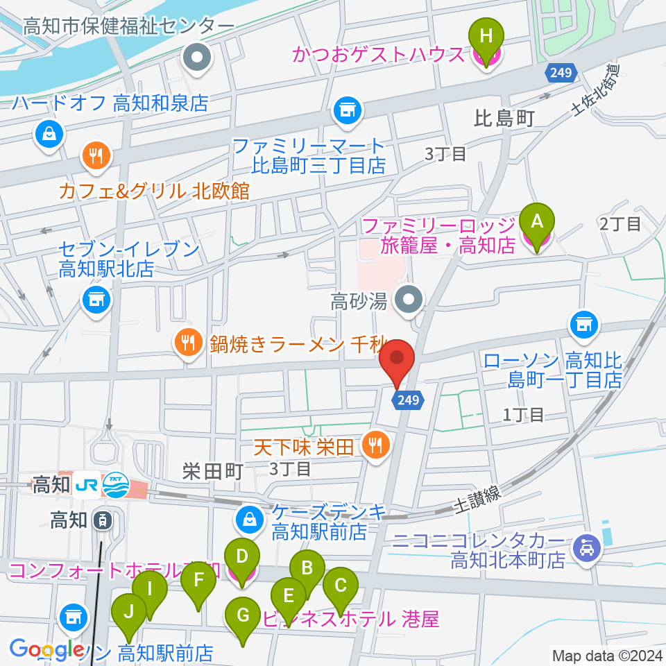 プレイヤーズラボ周辺のホテル一覧地図