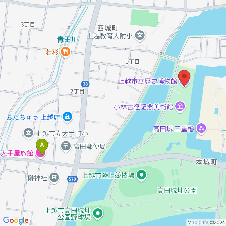 上越市立歴史博物館周辺のホテル一覧地図