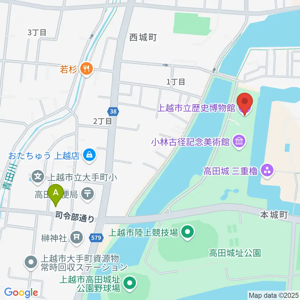 上越市立歴史博物館周辺のホテル一覧地図