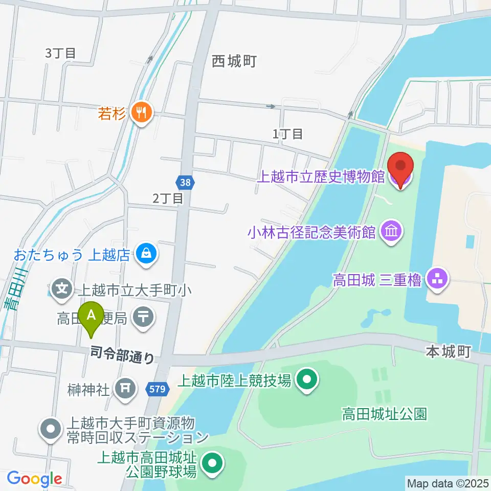 上越市立歴史博物館周辺のホテル一覧地図