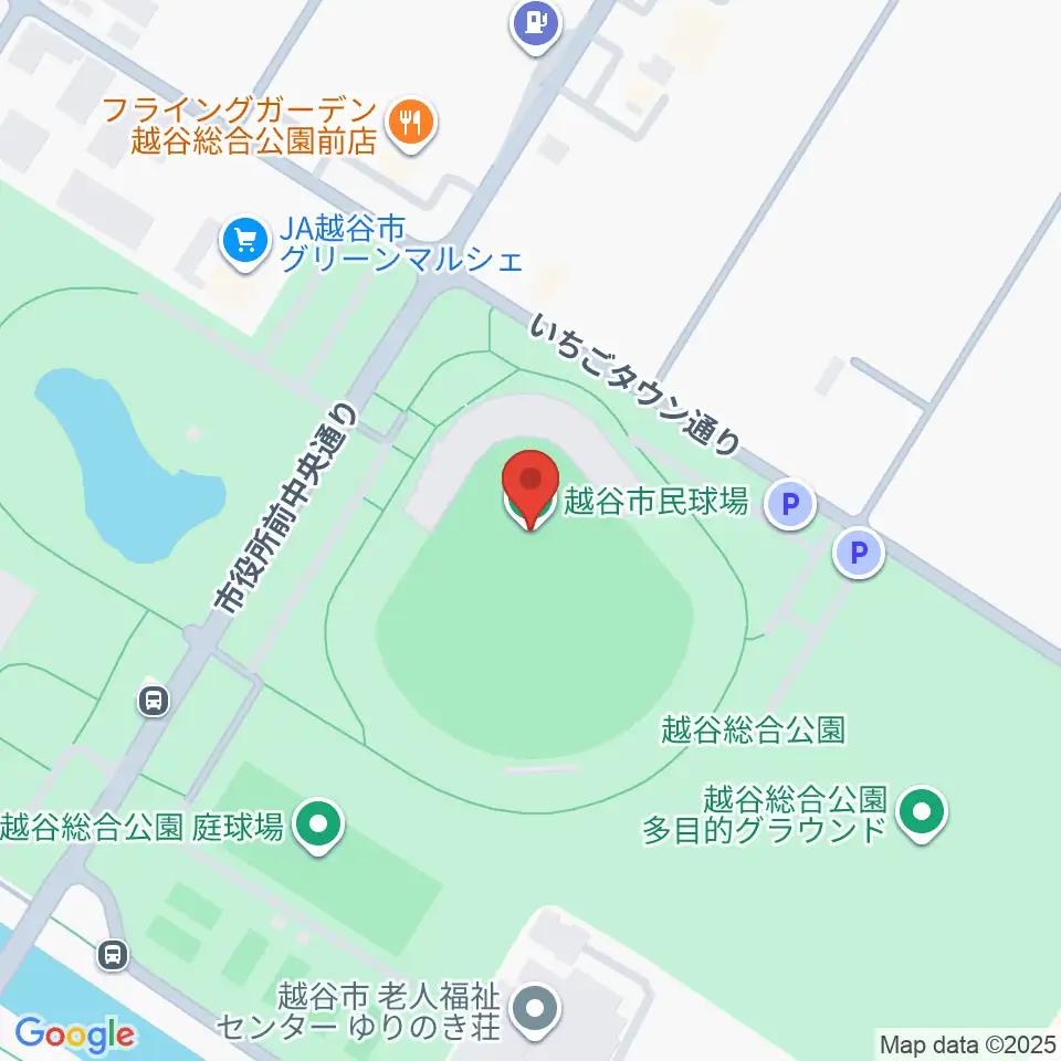 越谷市民球場周辺のホテル一覧地図