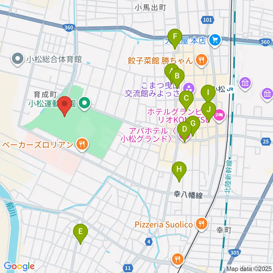 勧進帳スタジアム周辺のホテル一覧地図