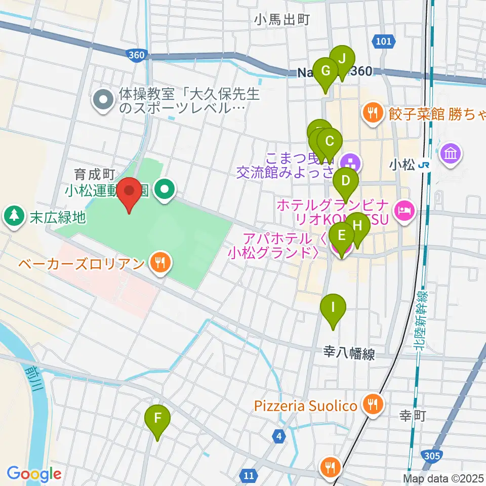 勧進帳スタジアム周辺のホテル一覧地図