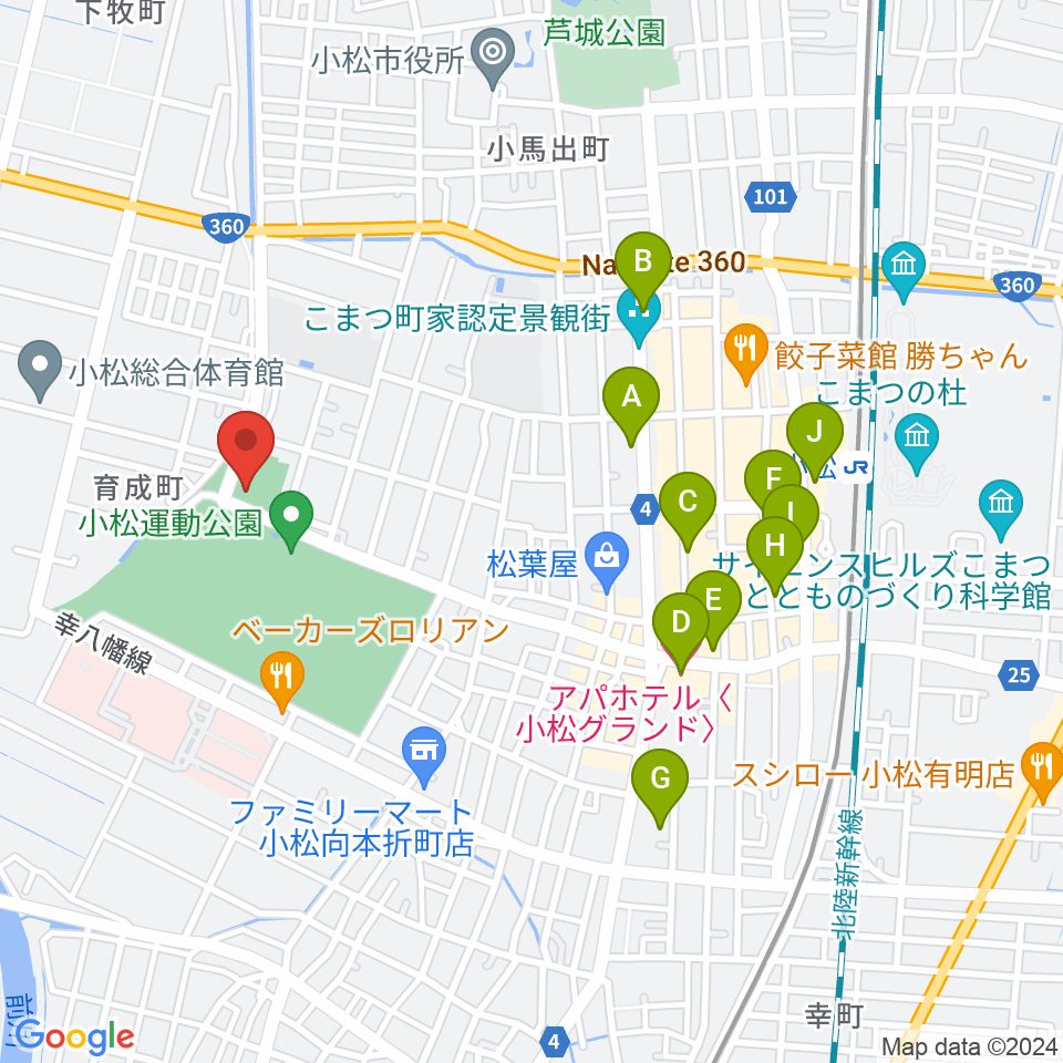 義経アリーナ周辺のホテル一覧地図