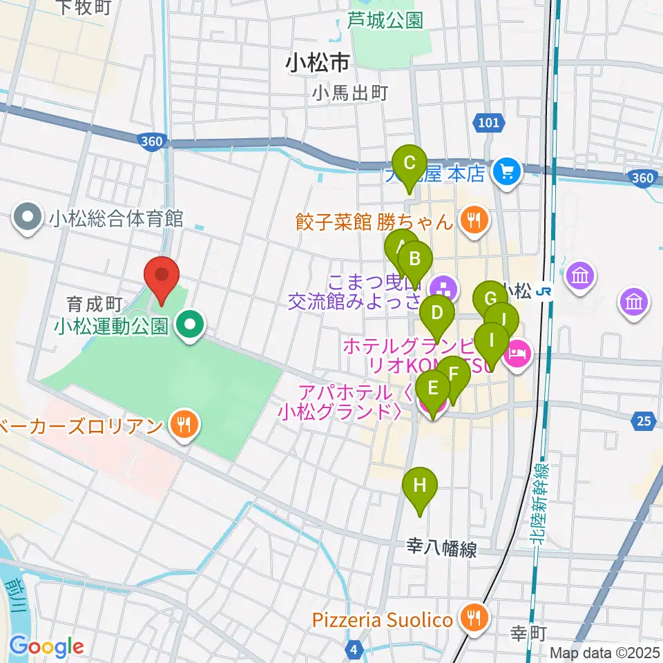 義経アリーナ周辺のホテル一覧地図