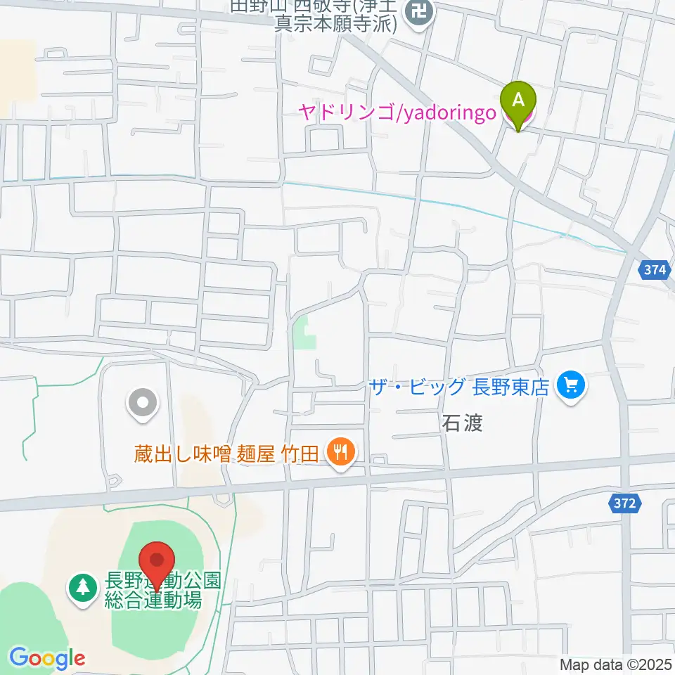 長野市営陸上競技場周辺のホテル一覧地図