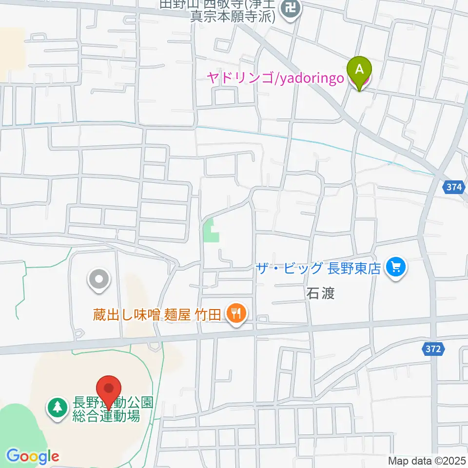 長野市営陸上競技場周辺のホテル一覧地図
