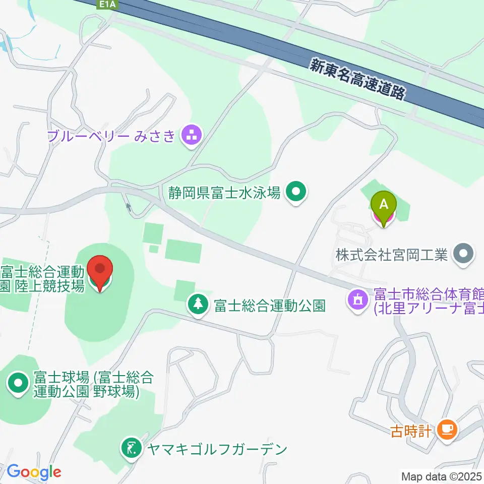 富士総合運動公園陸上競技場周辺のホテル一覧地図