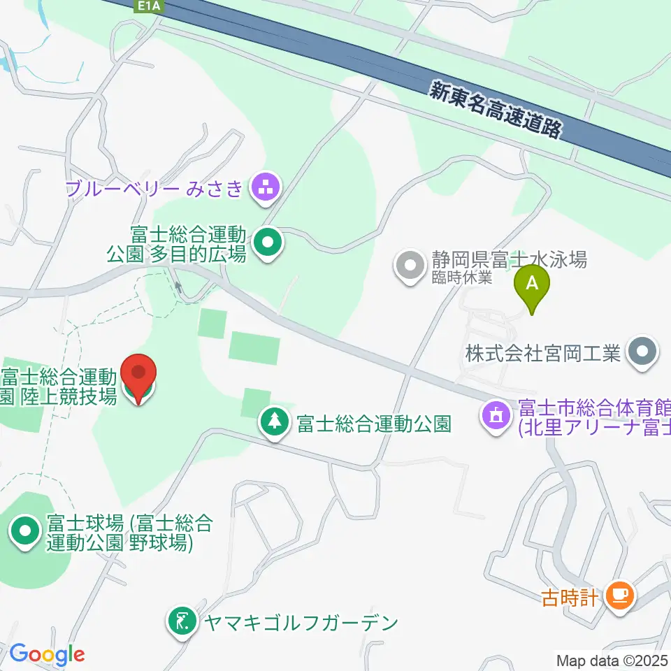 富士総合運動公園陸上競技場周辺のホテル一覧地図