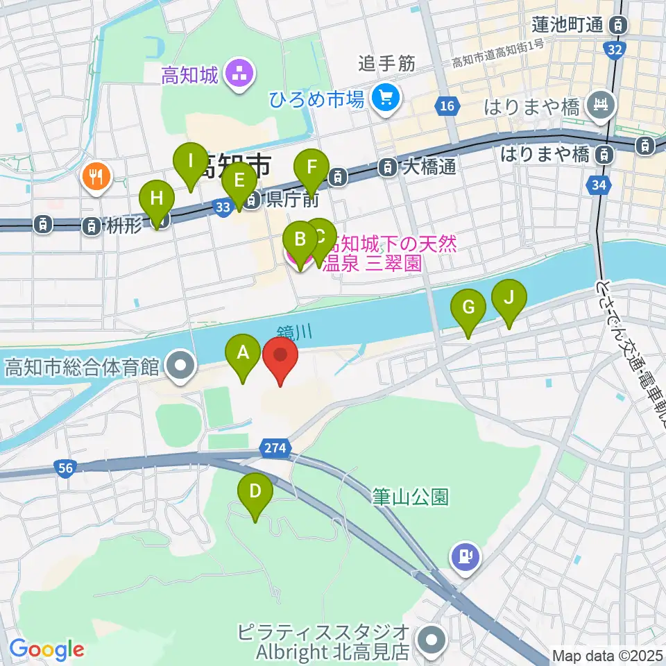 りょうまスタジアム周辺のホテル一覧地図