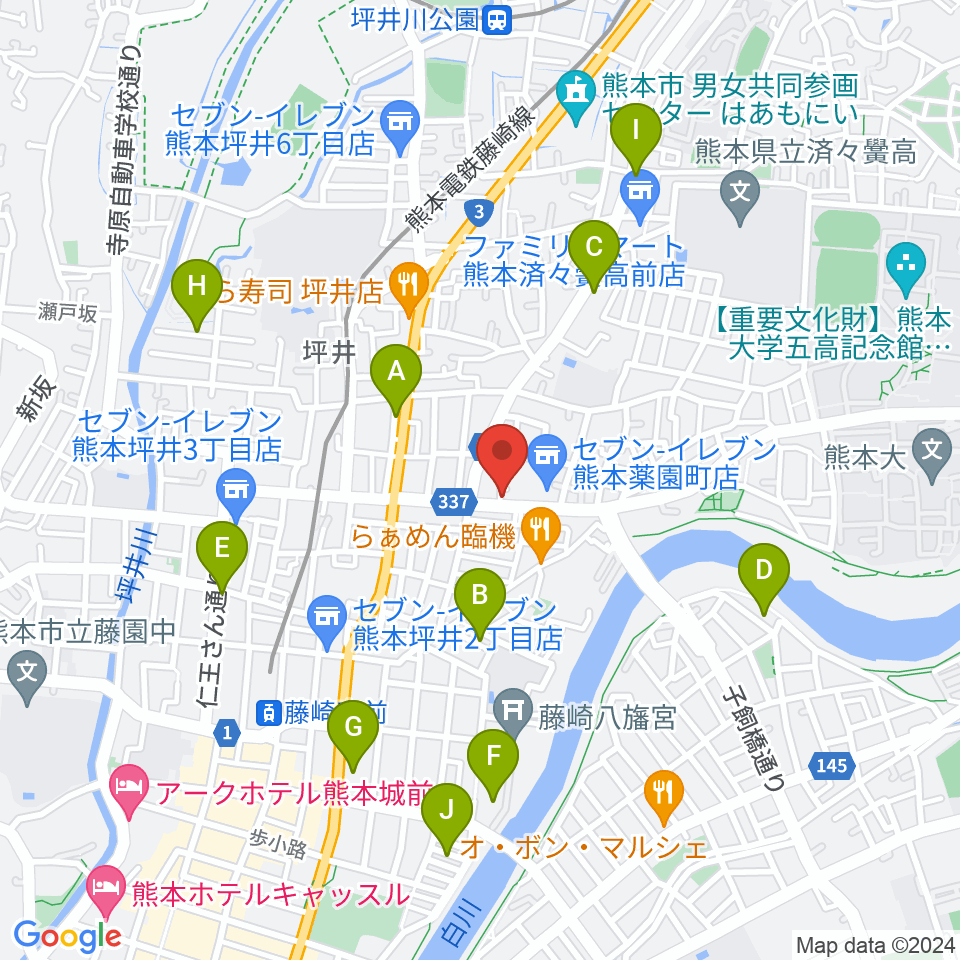 ロック会館周辺のホテル一覧地図