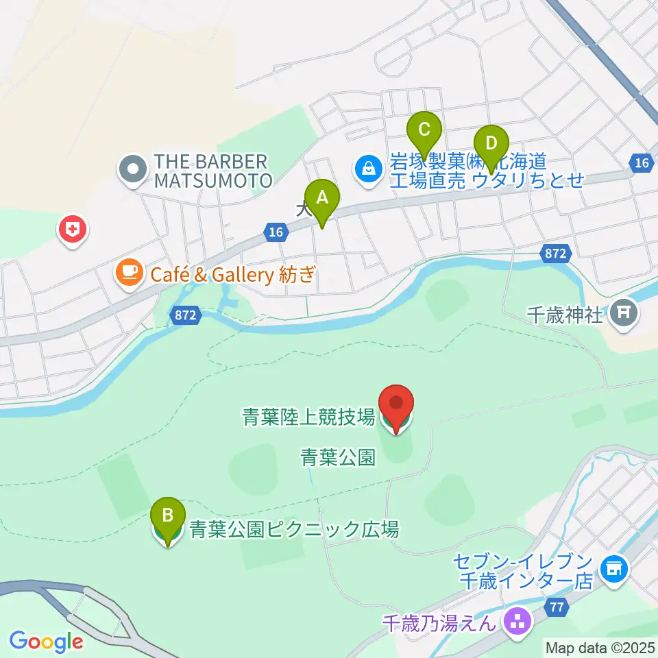 青葉陸上競技場周辺のホテル一覧地図
