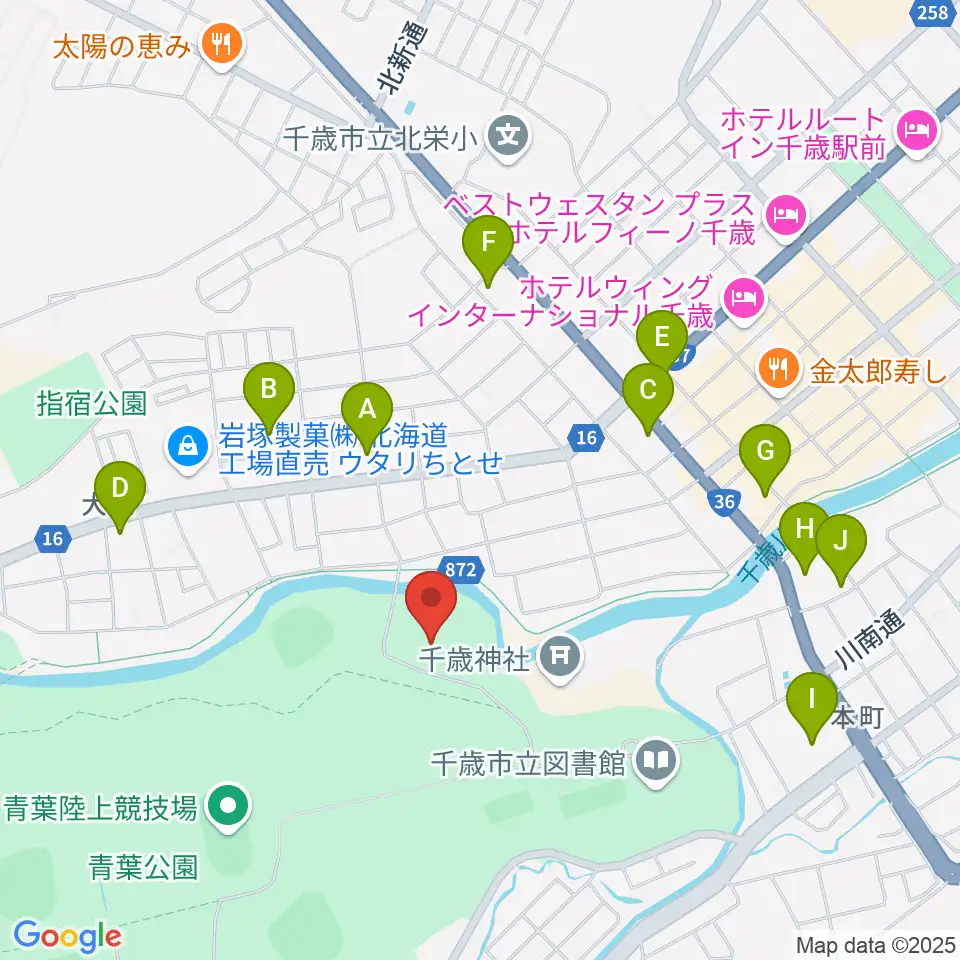 ダイナックスアリーナ周辺のホテル一覧地図