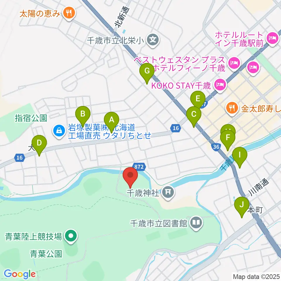 ダイナックスアリーナ周辺のホテル一覧地図